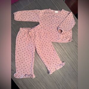 Zara kids blush flower print sweatsuit set